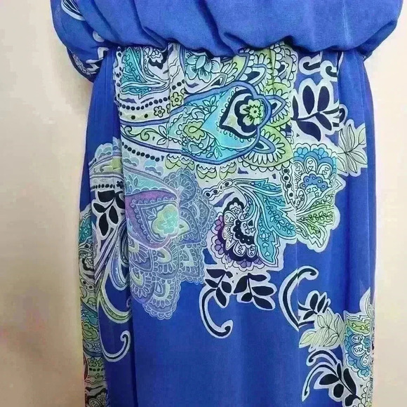 ENFOCUS Studio women's paisley print blue dress size 8 - Picture 3 of 8